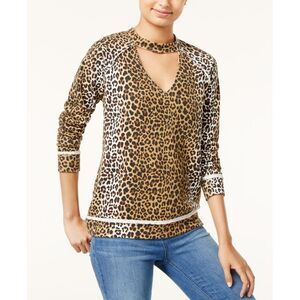 Self E Juniors Printed Cutout Sweatshirt